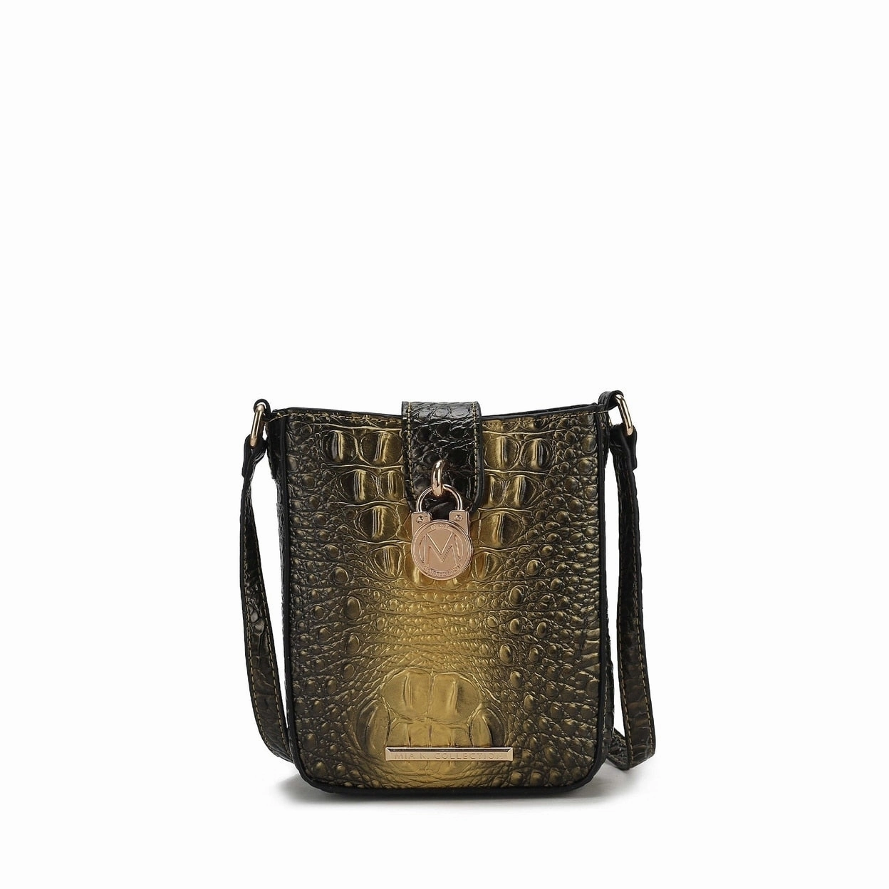 Avery CrocEmbossed Crossbody Bag