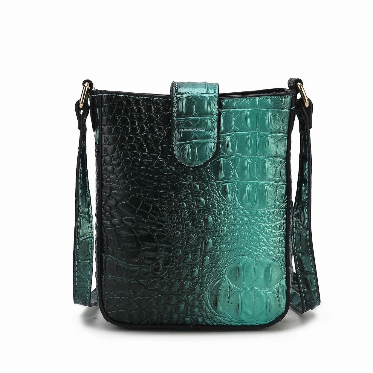 Avery CrocEmbossed Crossbody Bag