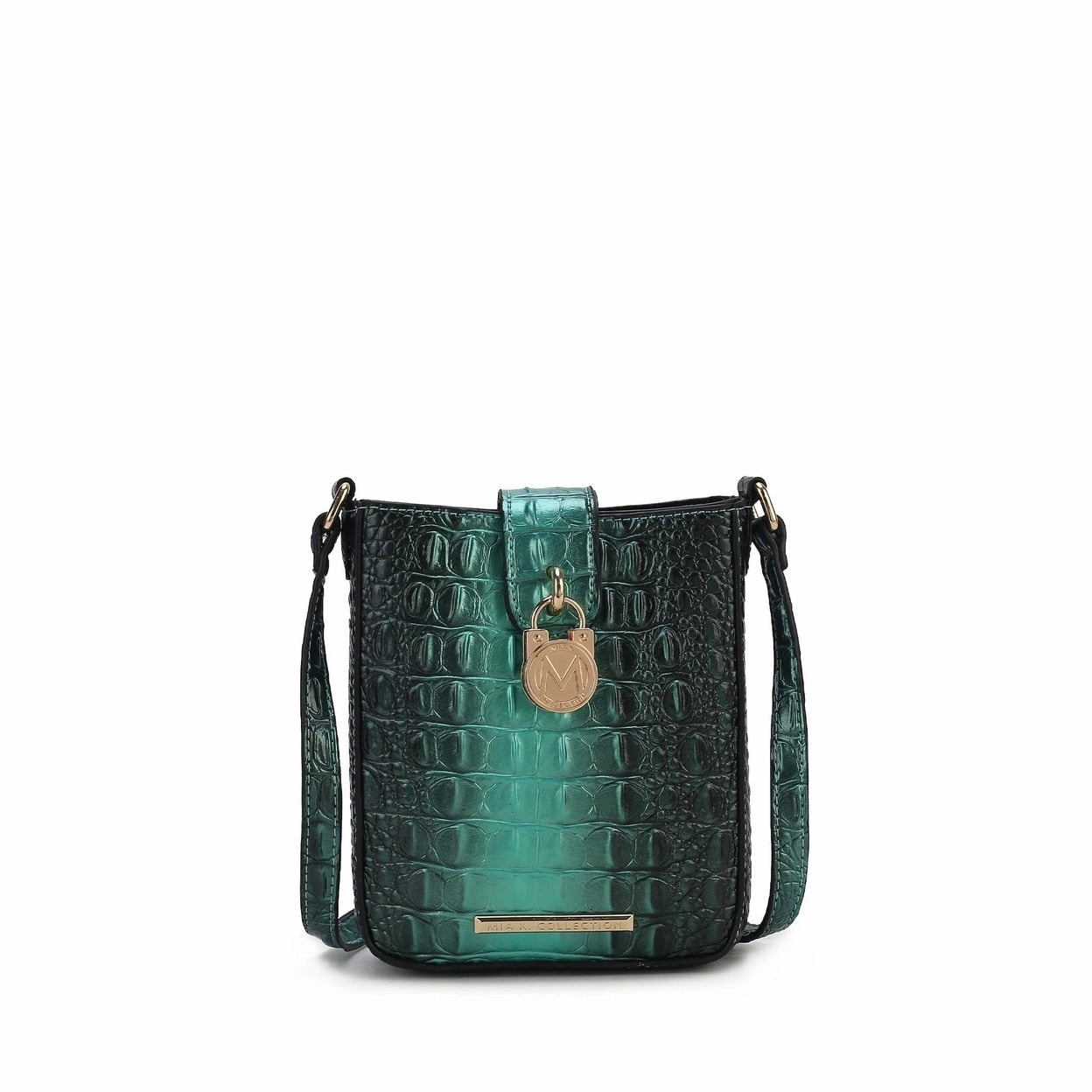 Avery CrocEmbossed Crossbody Bag
