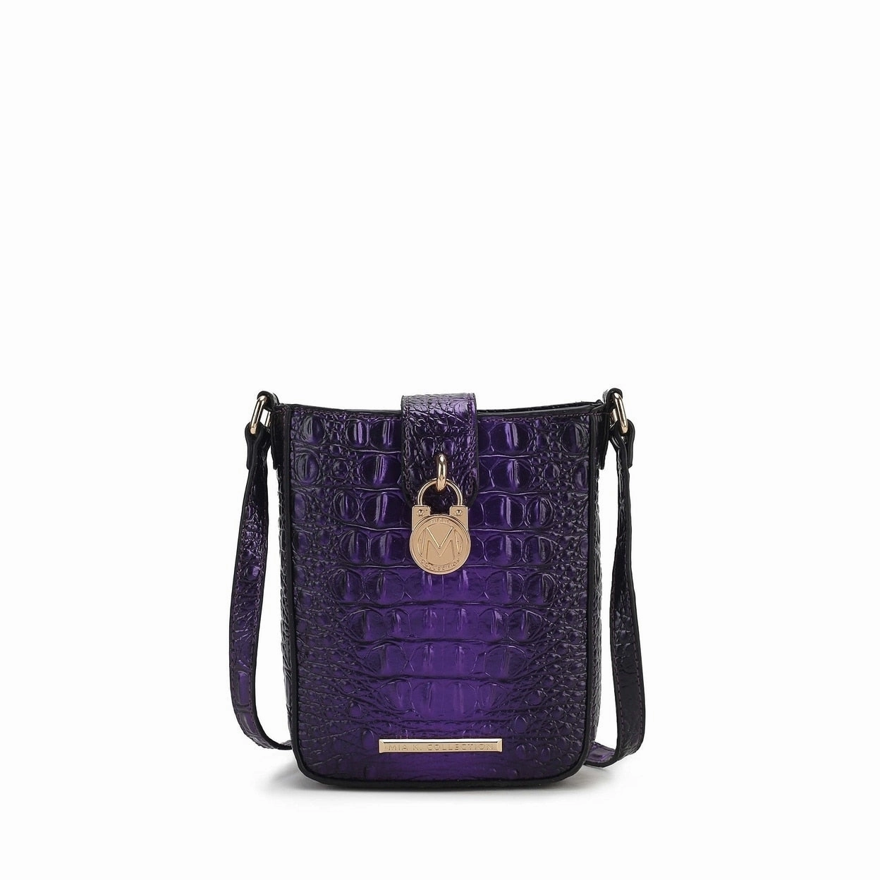 Avery CrocEmbossed Crossbody Bag