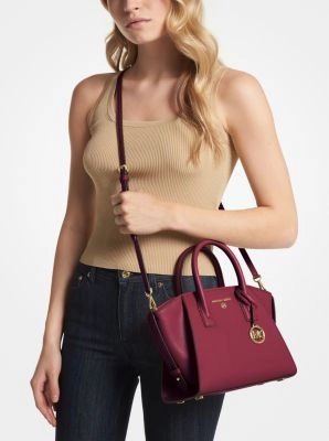 Avril Small Leather Top-Zip Satchel