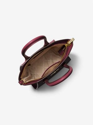 Avril Small Leather Top-Zip Satchel