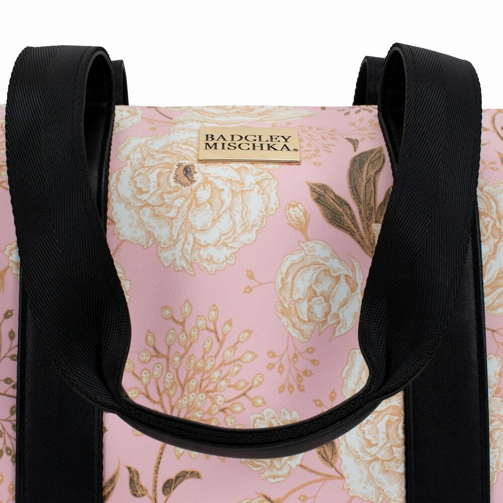 Badgley Mischka Essence Travel Tote Weekender Bag (Pink Floral)