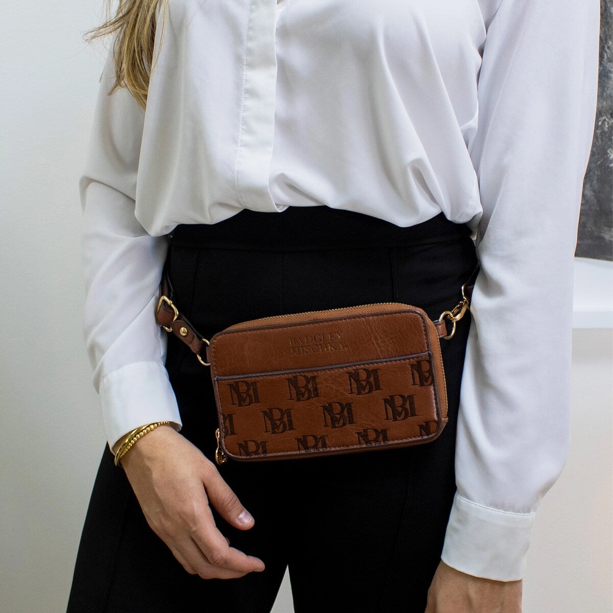 BADGLEY MISCHKA Madalyn Vegan Leather Pouch Belt Bag