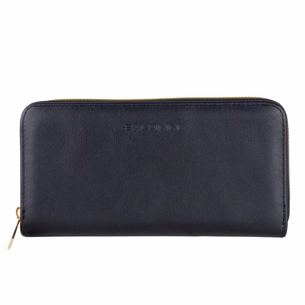 Baldinini Trend Chic Black Leather Zip Women's Wallet - One Size