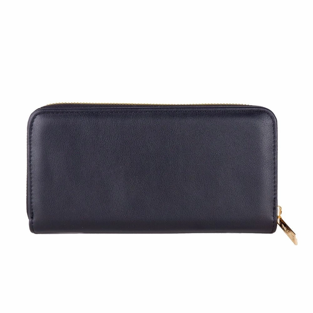 Baldinini Trend Chic Black Leather Zip Women's Wallet - One Size