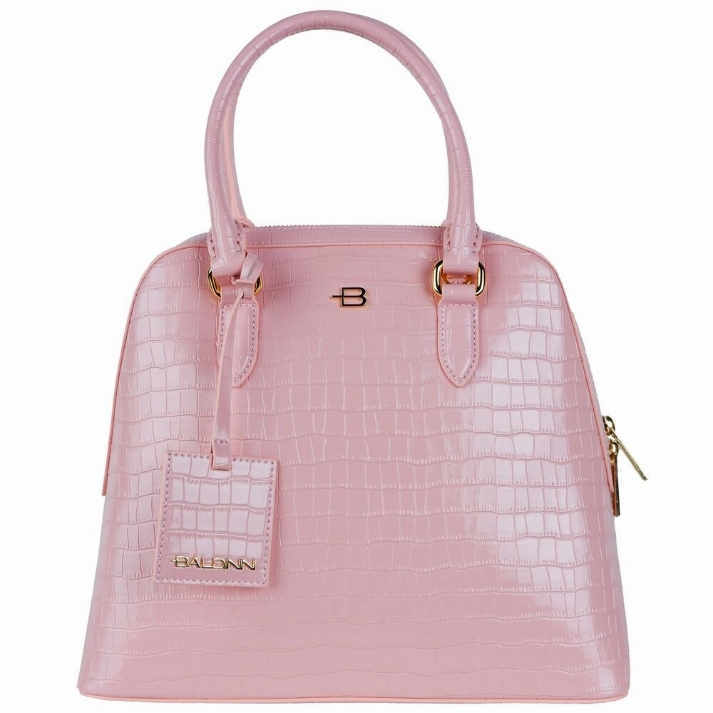 Baldinini Trend Elegant Pink Python-Print Calfskin Women's Handbag