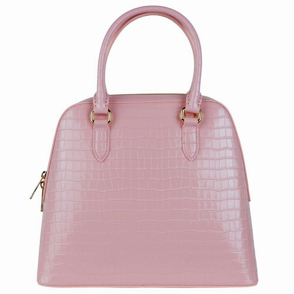 Baldinini Trend Elegant Pink Python-Print Calfskin Women's Handbag