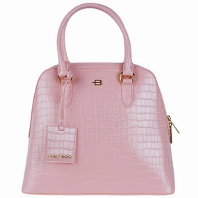 Baldinini Trend Elegant Pink Python-Print Calfskin Women's Handbag