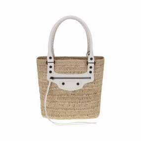 Balenciaga Le City small straw Shoulder Bag