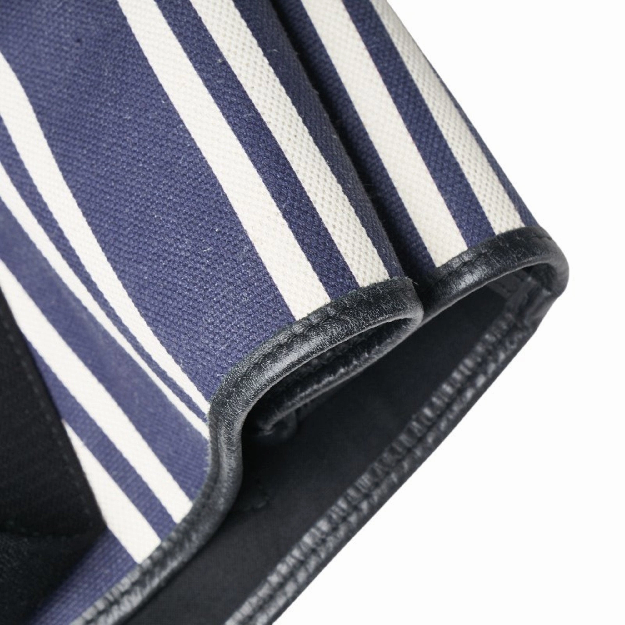 Balenciaga Navy Canvas Leather Handbag Tote Bag (Pre-Owned)