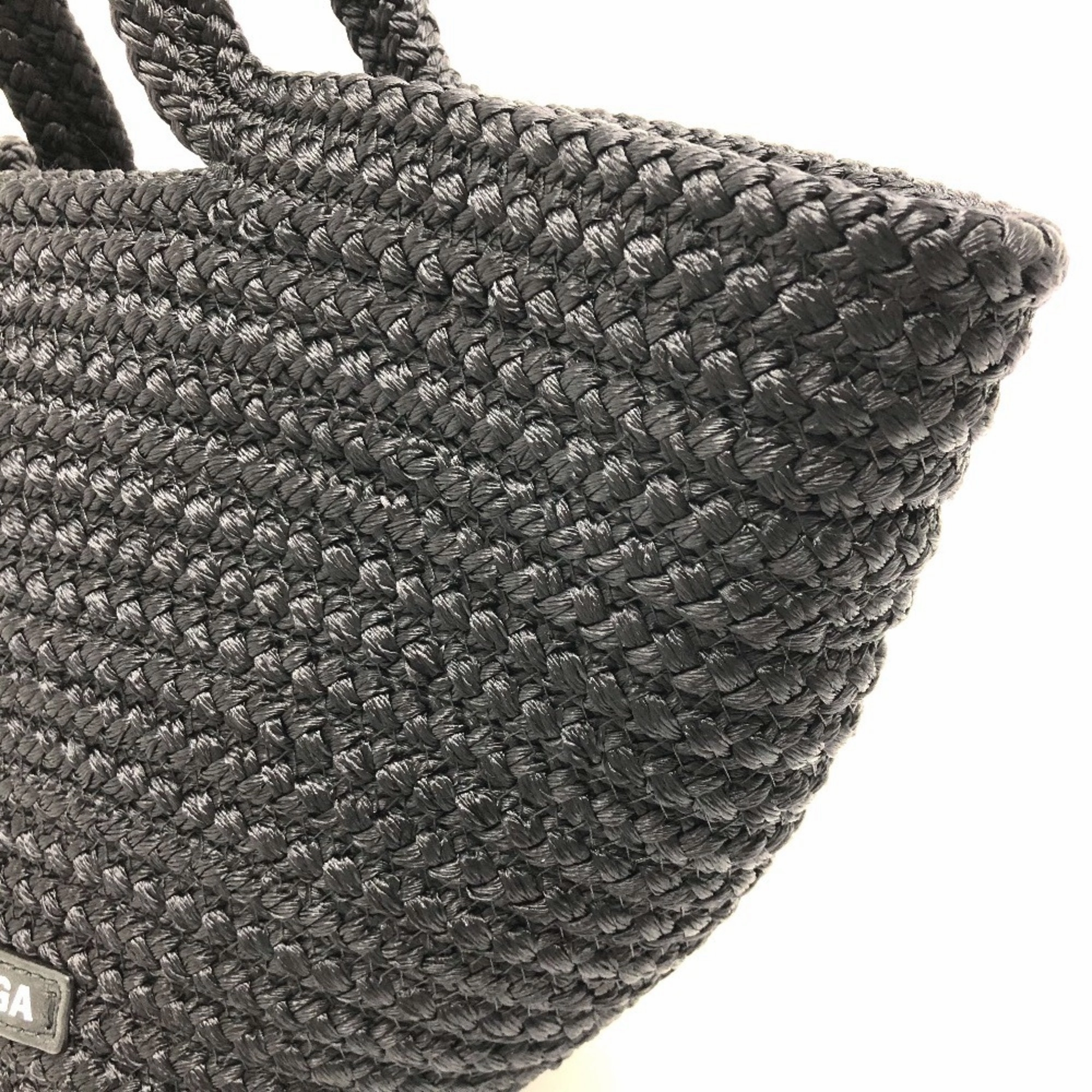 Balenciaga Nylon Leather Handbag Tote Bag (Pre-Owned)