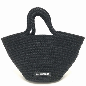 Balenciaga Nylon Leather Handbag Tote Bag (Pre-Owned)