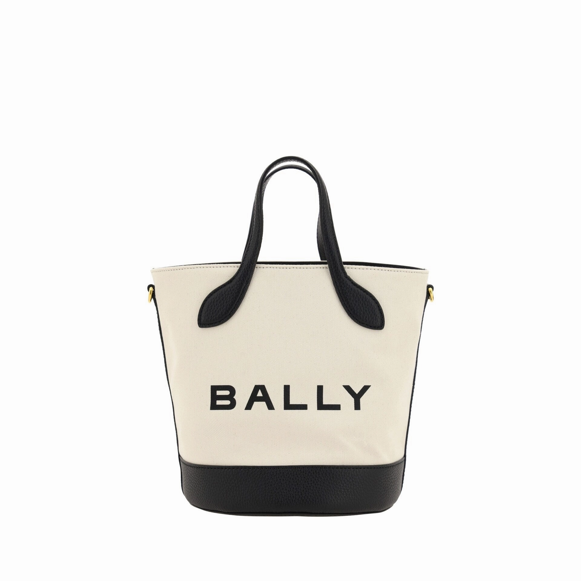Bally Elegant Monogram Bucket Bag in Black & Women's White
