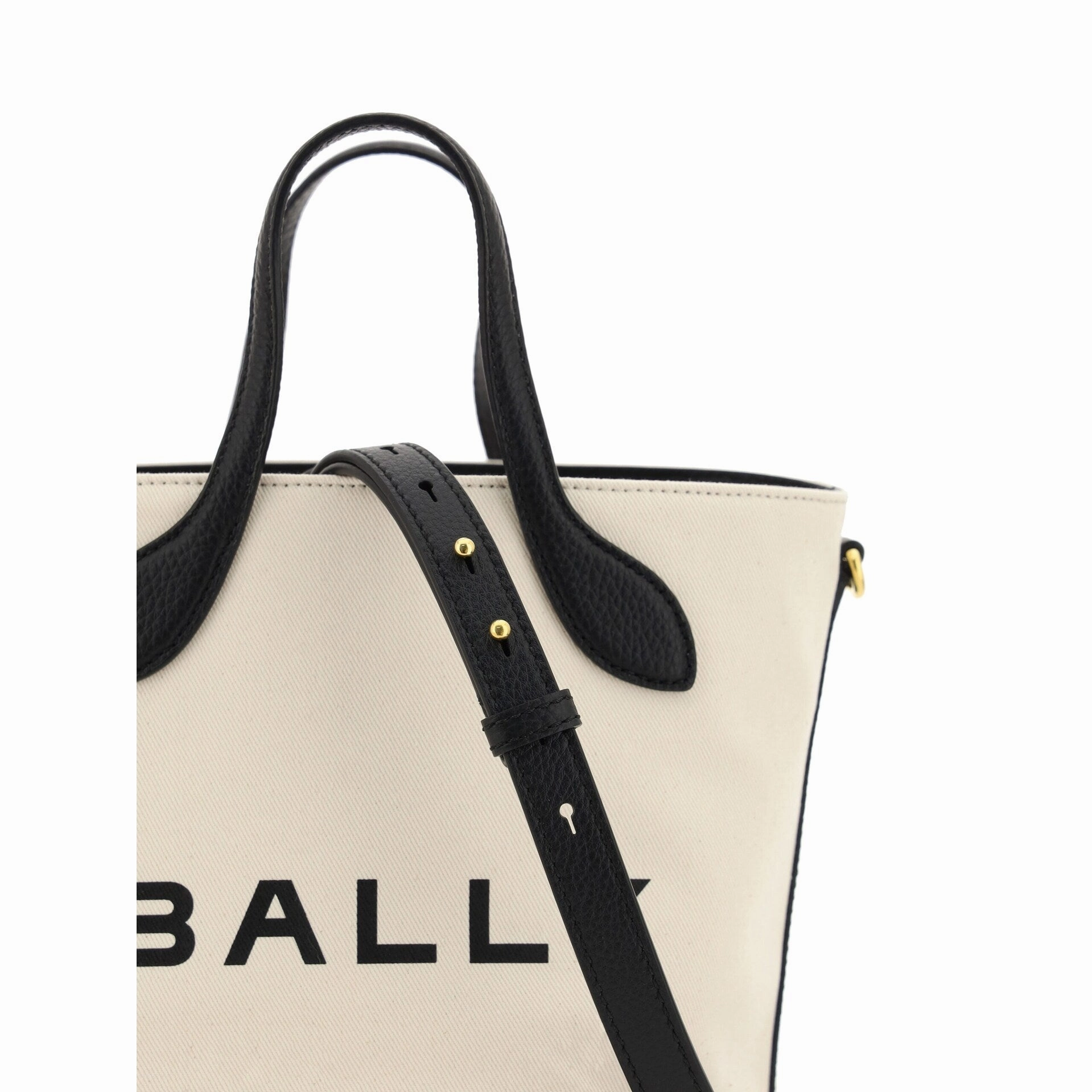 Bally Elegant Monogram Bucket Bag in Black & Women's White