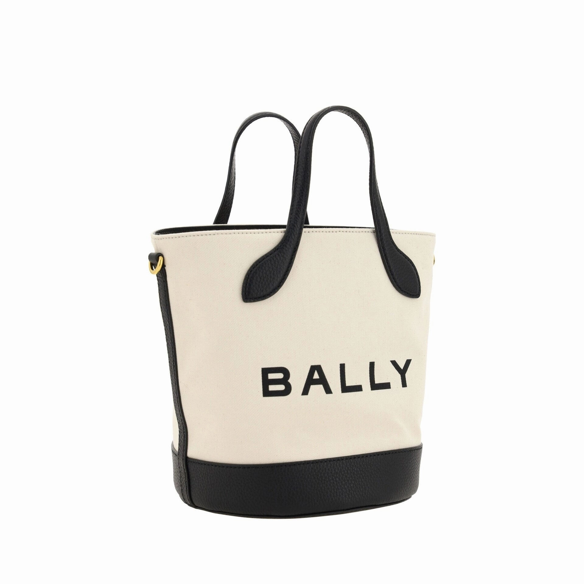Bally Elegant Monogram Bucket Bag in Black & Women's White