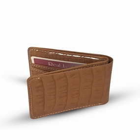 Beige Croco Leather Wallet