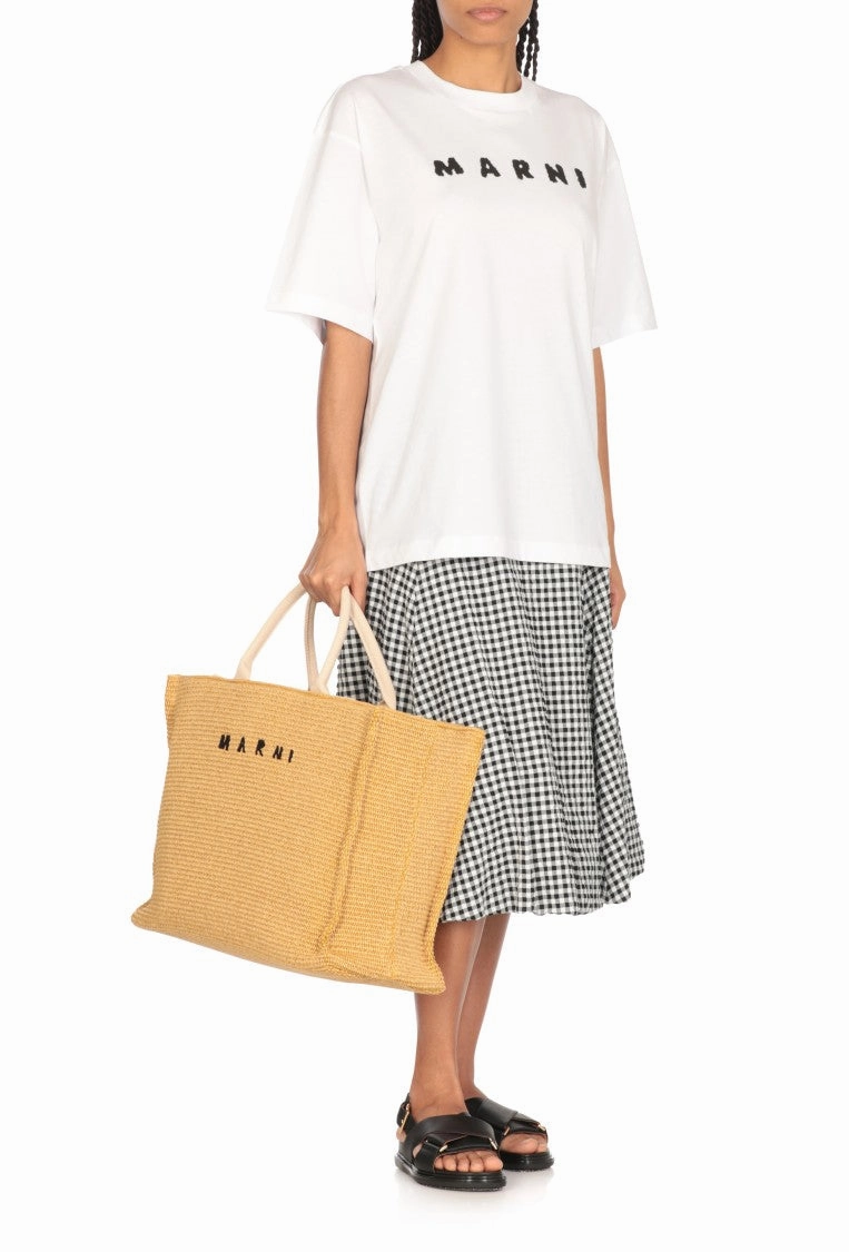 Beige Tote Bag With Logo