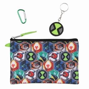 Ben 10 Omnitrix Aliens 5pc School Travel 16" Backpack Set Lunch Box Pencil Bag Keychain Carabiner - One Size