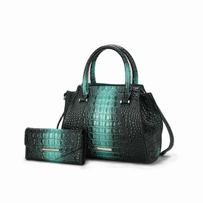 Bently Croc-Embossed Tote & Wallet Set Handbag by Mia K.