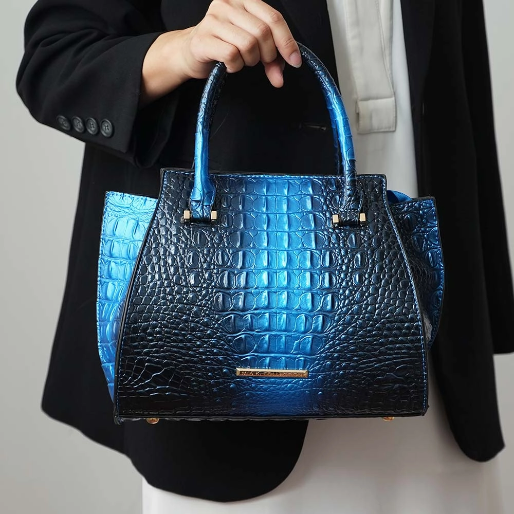 Bently Croc-Embossed Tote & Wallet Set Handbag by Mia K.