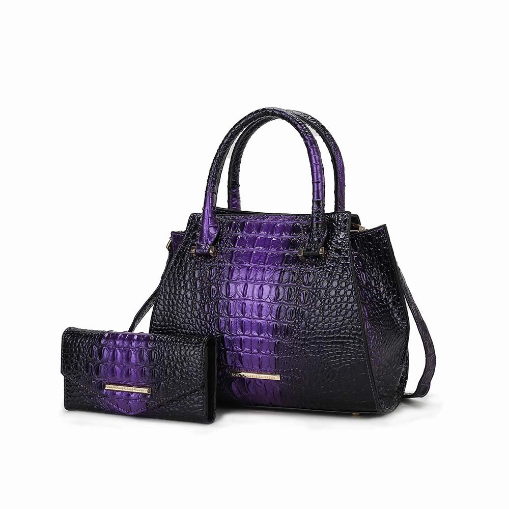Bently Croc-Embossed Tote & Wallet Set Handbag by Mia K.