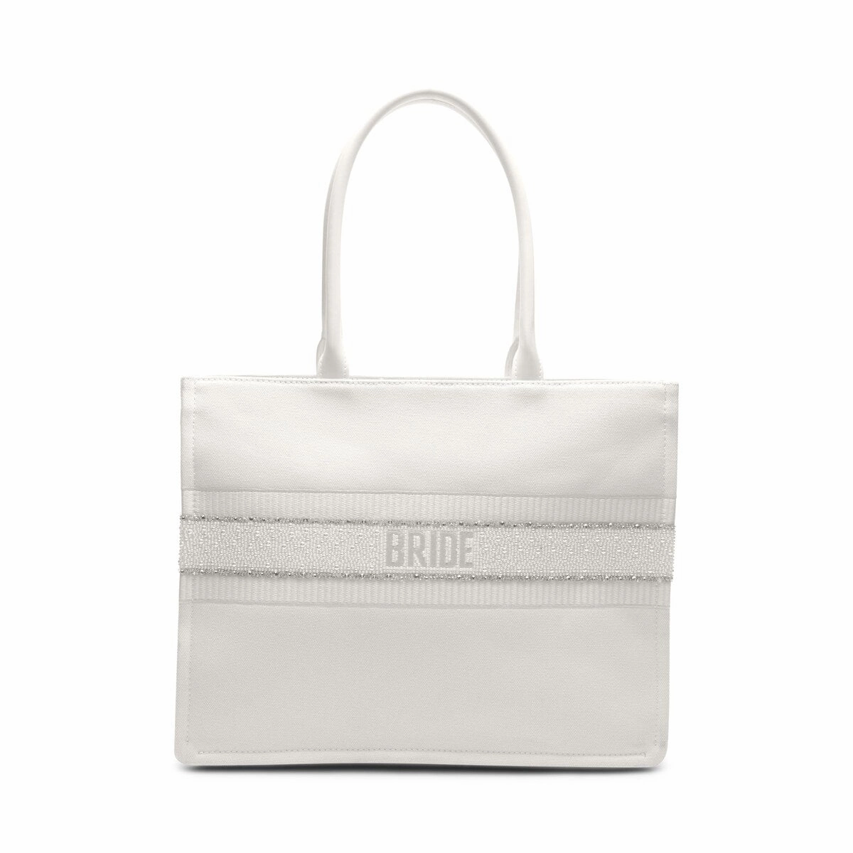 Betsey Johnson Bride Fabric Tote Handbag Off White