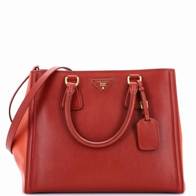Bicolor Lux Convertible Open Tote Saffiano Leather Medium