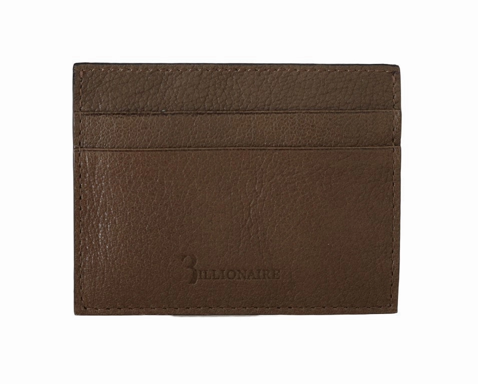 Billionaire Italian Couture Elegant Turtledove Leather Men's Wallet