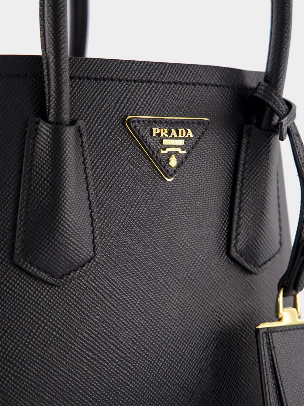 Black Double Saffiano Leather Mini Bag