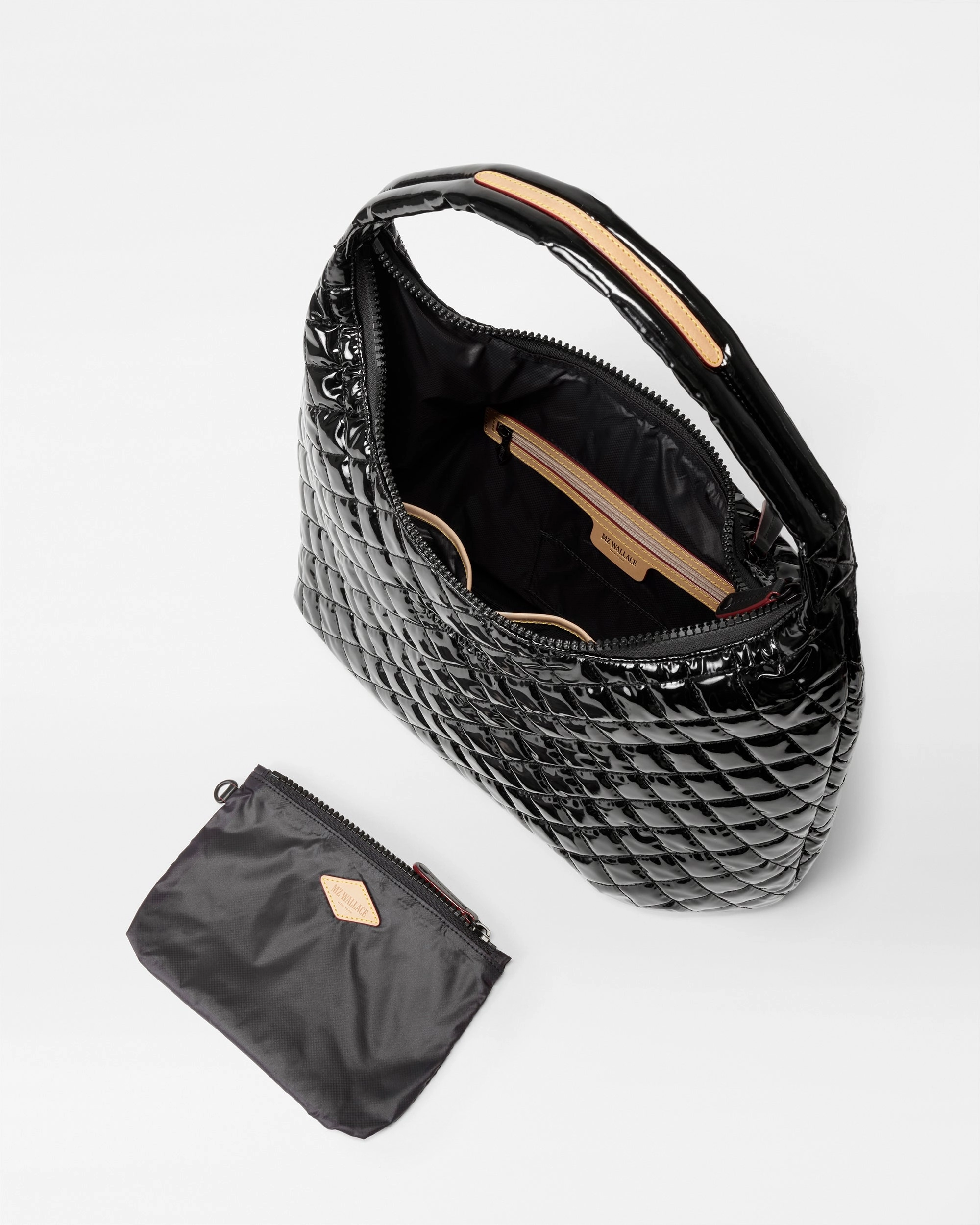 Black Lacquer Large Metro Shoulder Bag II