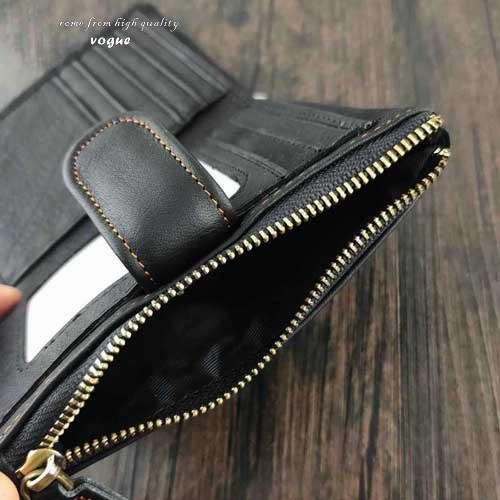 Black Leather Men's Small Biker Wallet Chain Wallet billfold Bifold Wallet with Chain Coin Purse For Men