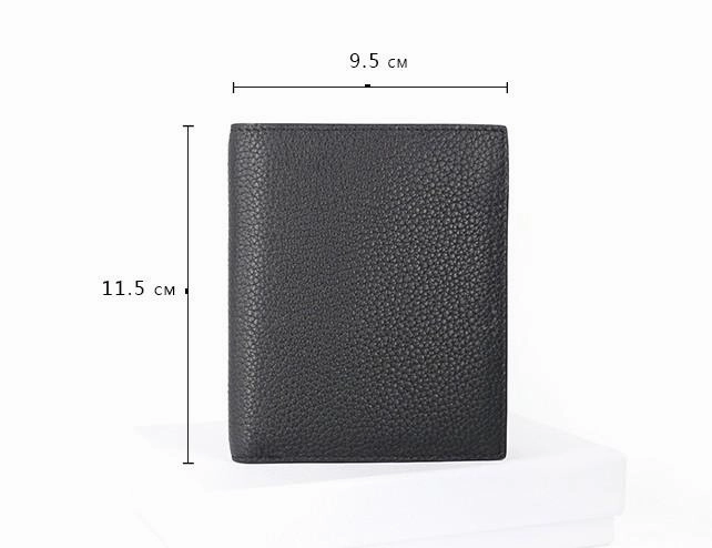 Black Leather Mens Slim Bifold Small Wallet Front Pocket Wallet billfold Small Wallet for Men