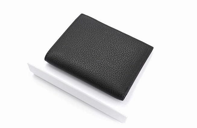 Black Leather Mens Slim Bifold Small Wallet Front Pocket Wallet billfold Small Wallet for Men