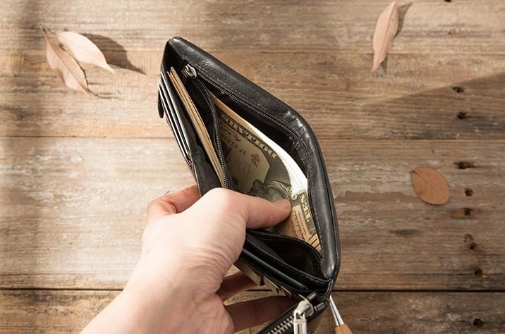 Black Leather Mens Small Wallets Trifold Vintage billfold Wallet for Men