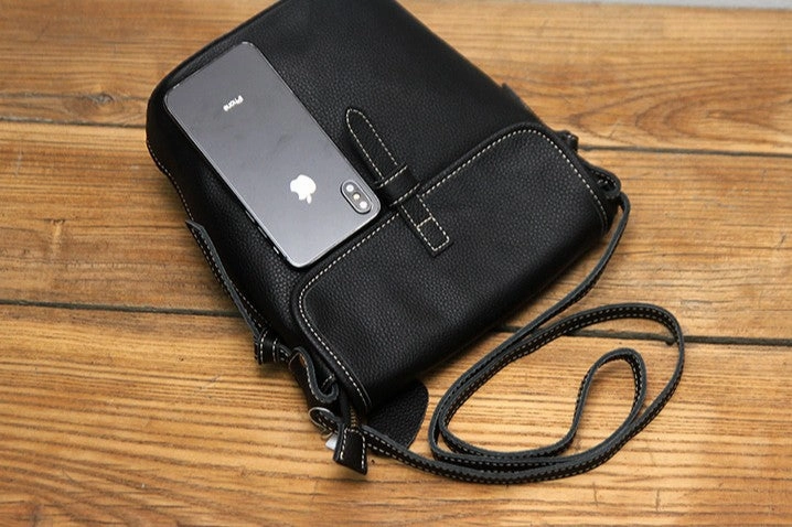 Black LEATHER WOMEN Bucket SHOULDER BAG Barrel Crossbody Purses FOR WOMEN