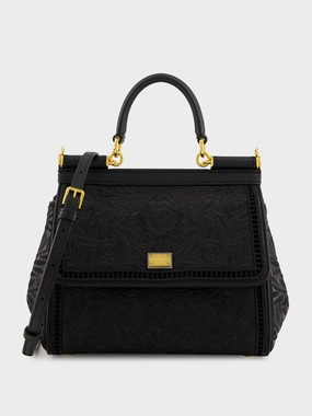 Black Medium Sicily Nappa Handbag