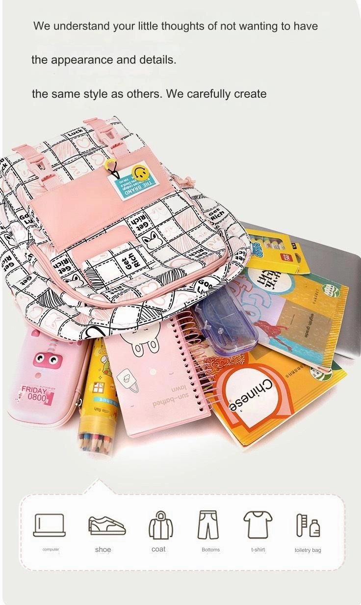 Black New High School Student School Backpack 1370