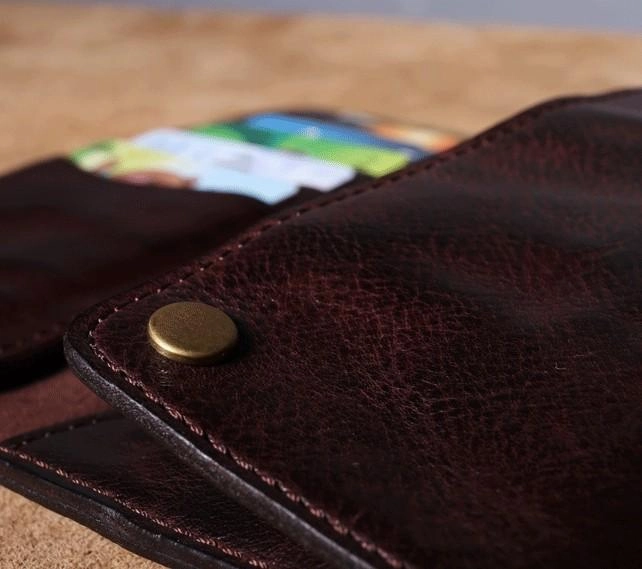 Black Wallet On Chain Leather Trifold Wallet on A Chain Trifold Leather Wallets for Men Biker Chain Wallets