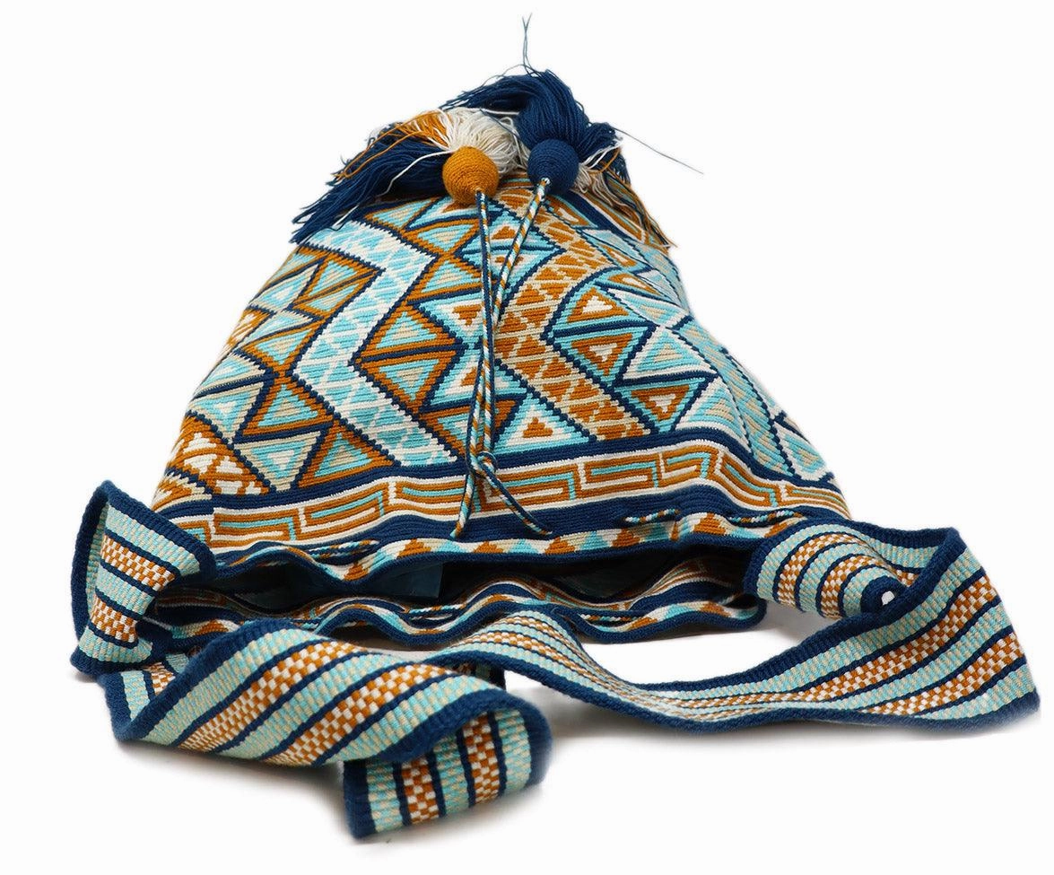 Blue & Orange Woven Cotton Handbag