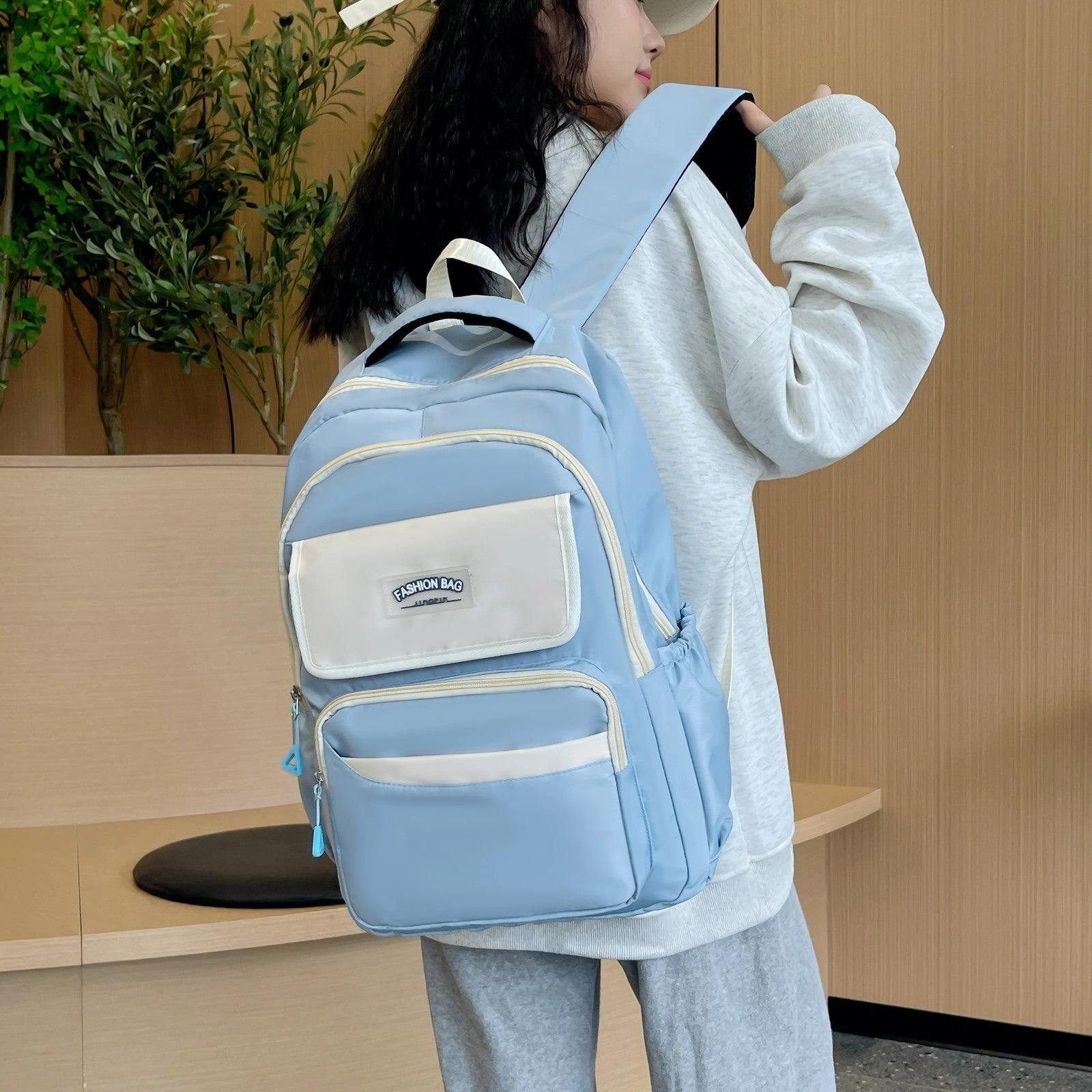 Blue Cute Fashion School Backpack 05