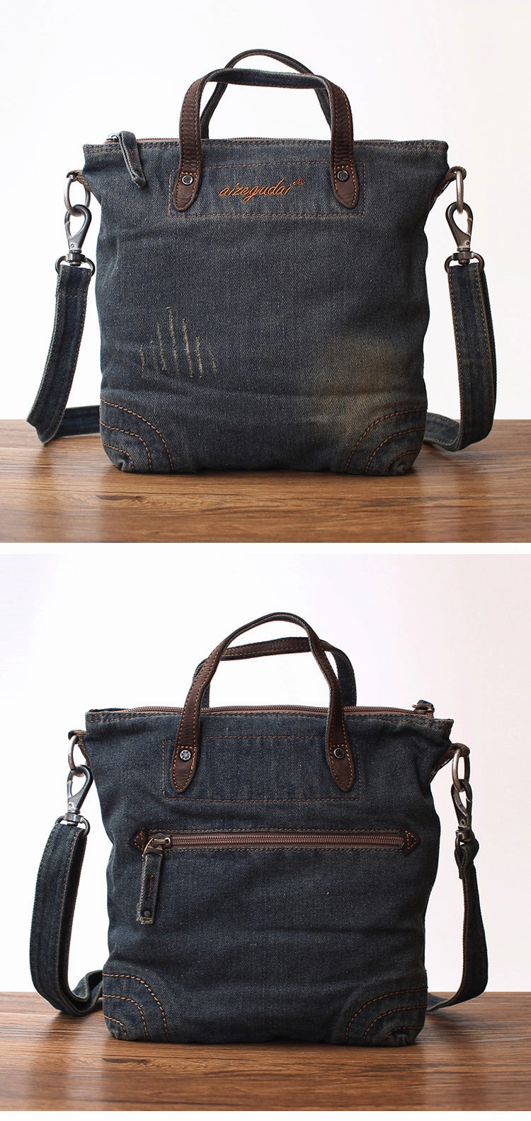 Blue Denim Womens Small Tote Bags Denim Small Tote Side Bags Vintage Small Crossbody Bag For Women