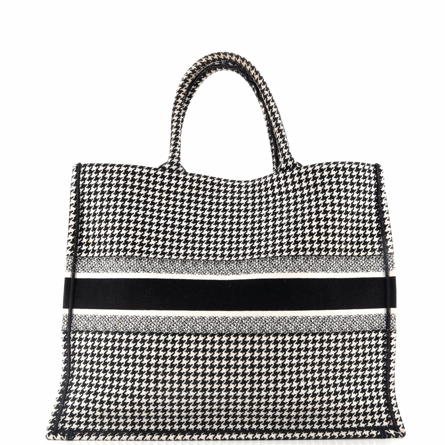 Book Tote Houndstooth Canvas Large