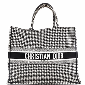 Book Tote Houndstooth Canvas Large
