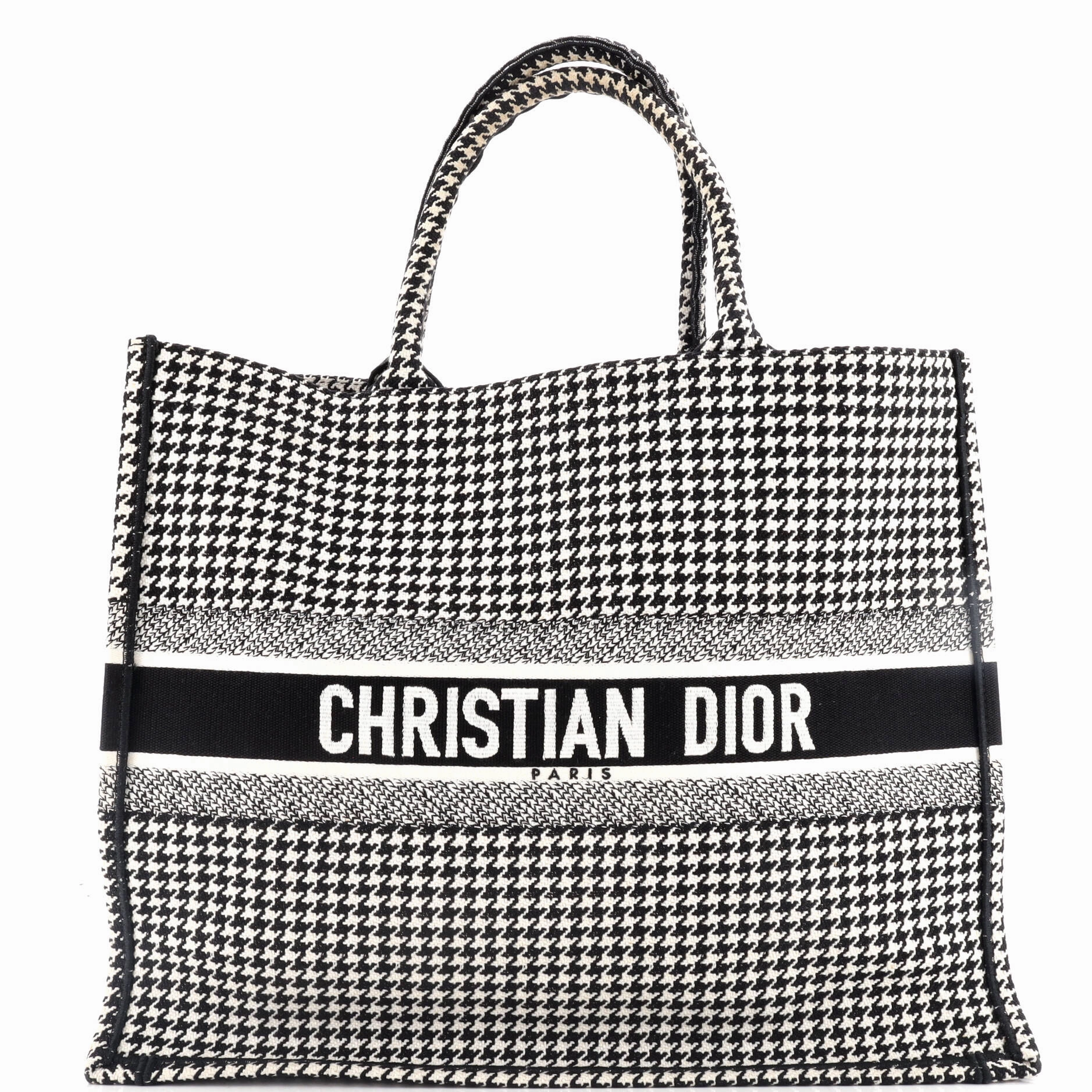 Book Tote Houndstooth Canvas Large