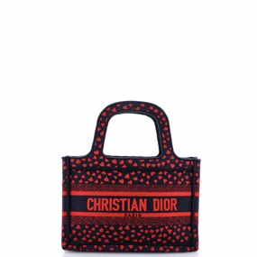 Book Tote I Love Paris Heart Embroidered Canvas Mini