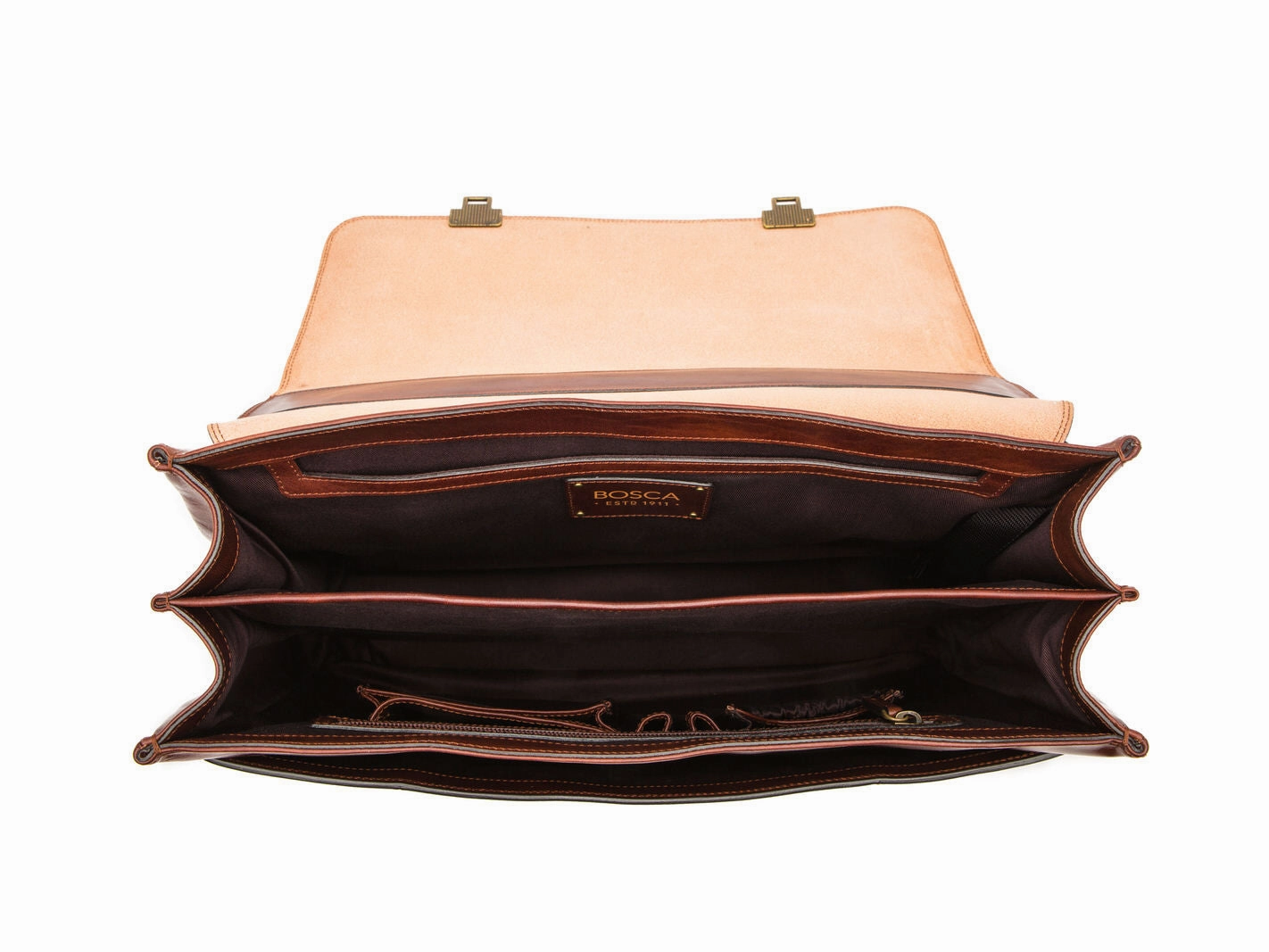 Bosca Men's Dolce Collection - Double Compartment Flapover Brief