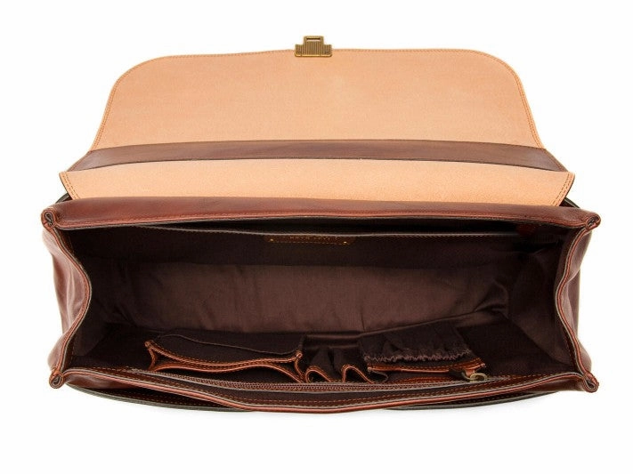 Bosca Men's Dolce Collection Flapover Briefcase