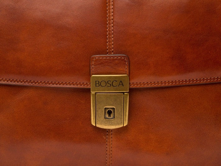 Bosca Men's Dolce Collection Flapover Briefcase