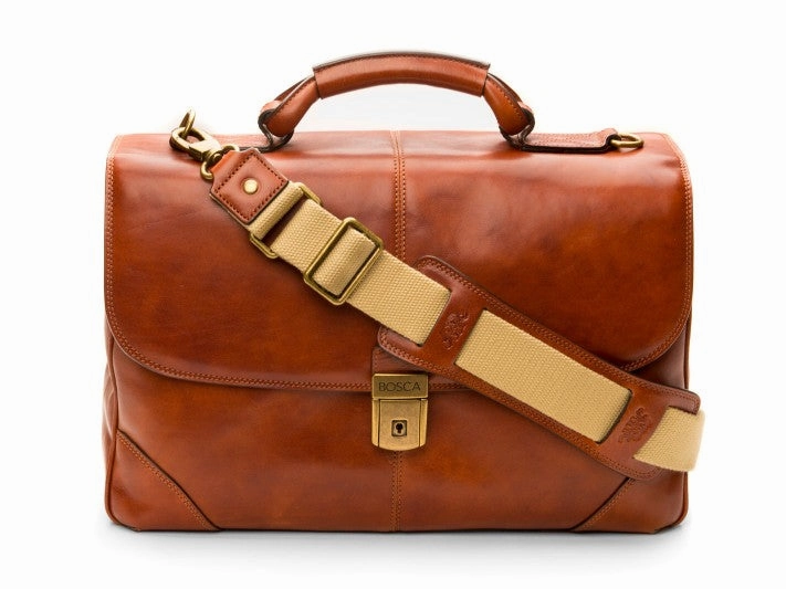 Bosca Men's Dolce Collection Flapover Briefcase